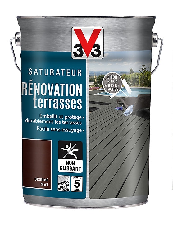 Saturateur extérieur terrasses et bardages Okoumé V33 5L