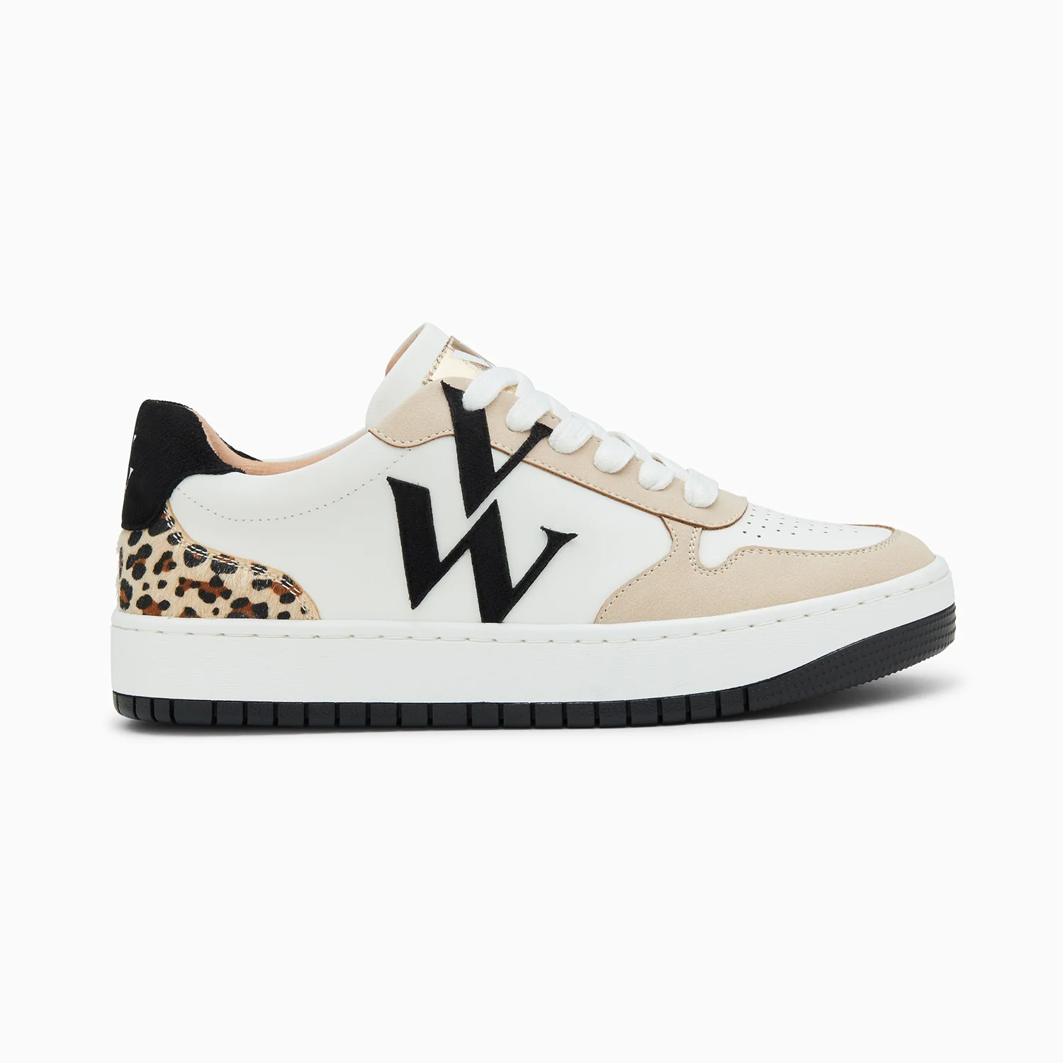 Sneakers-Baskets monogramme Esmée blanc et noir