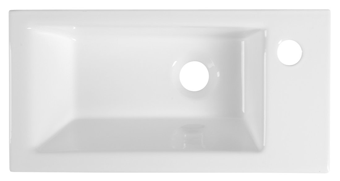 Aqualine Zuno keramische fontein voor meubel 50x25cm wit glans