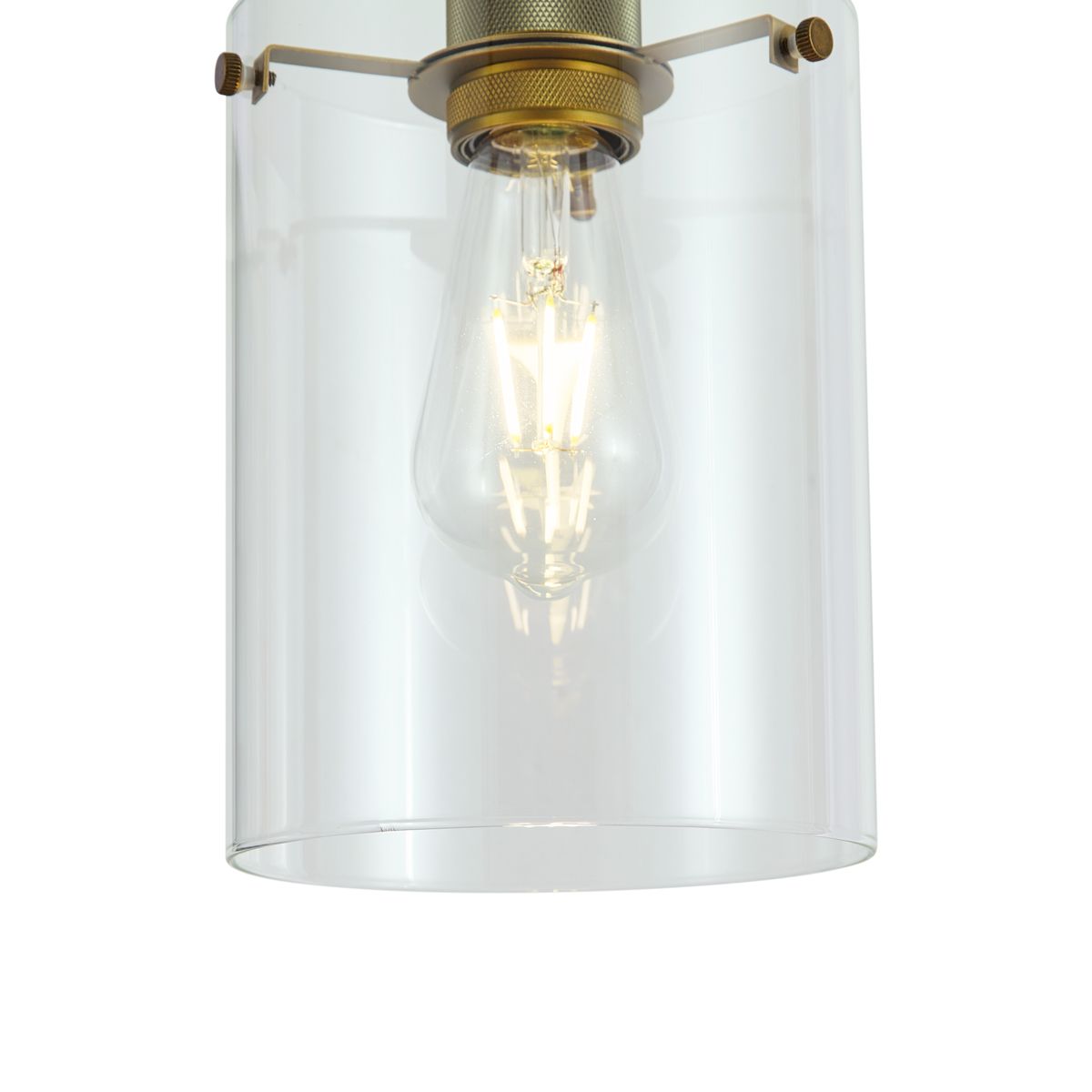 Design hanglamp brons met helder glas - Domo