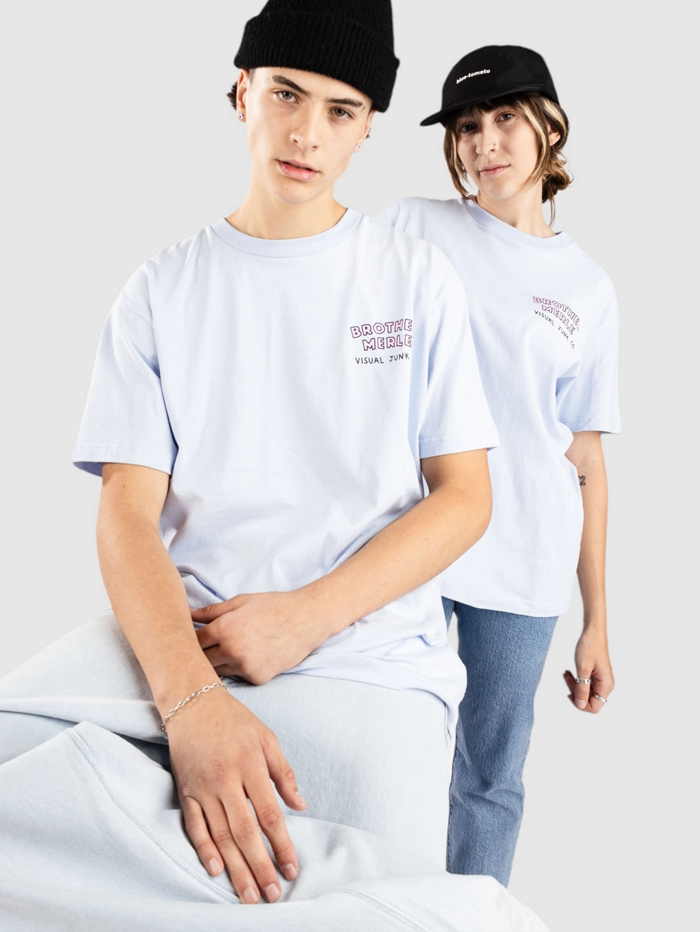 Brother Merle Dolphin T-Shirt powder blue