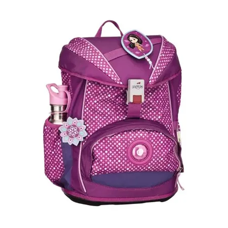 DerDieDas Schulrucksack-Set Ergoflex Purple Dots, 5-teilig