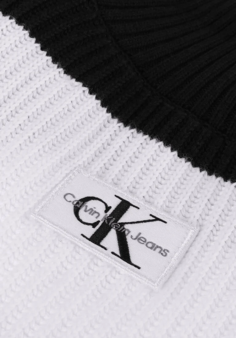 CALVIN KLEIN zwarte calvin klein coltrui label chunky sweater