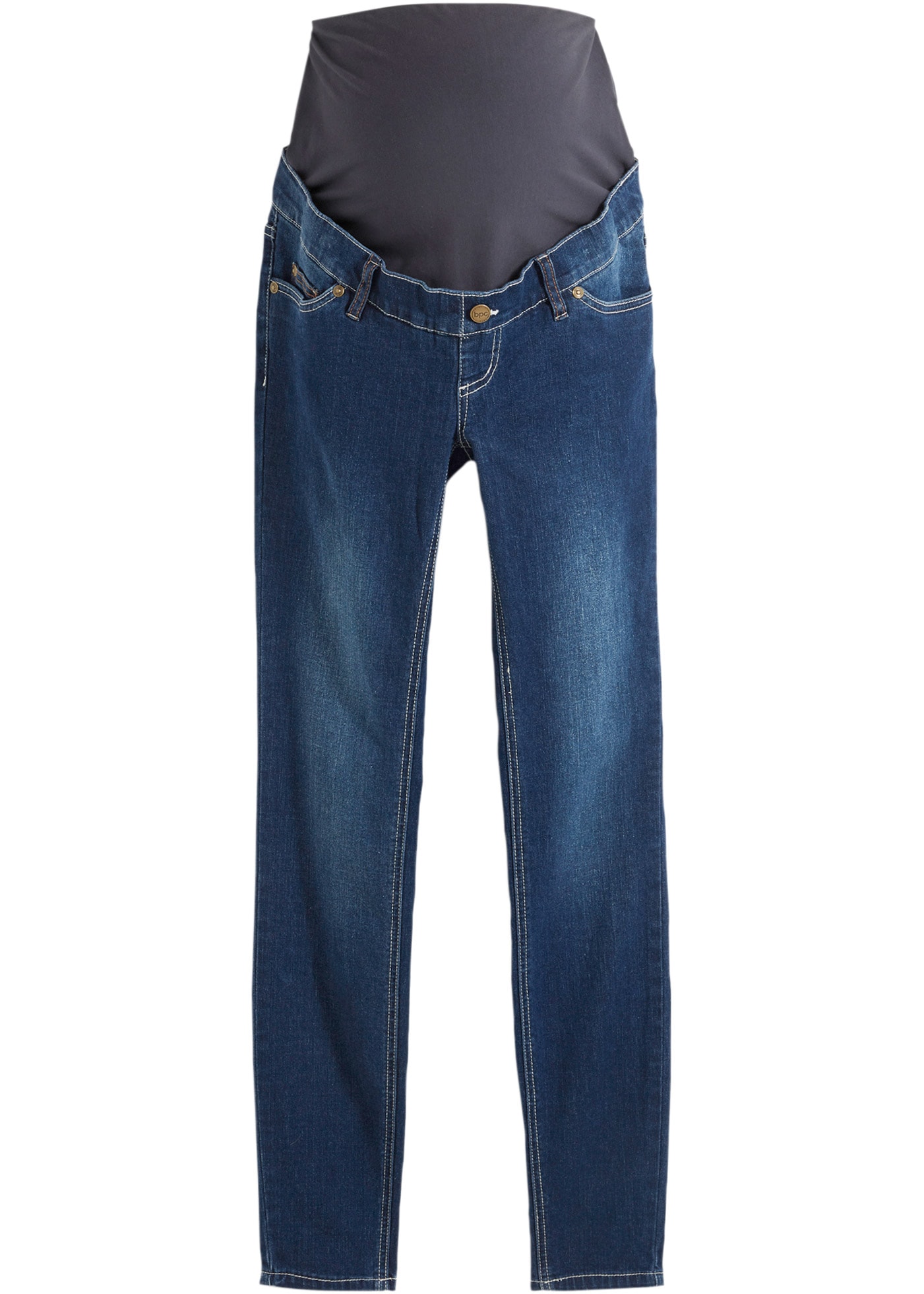 bonprix Umstandsjeans Skinny Fit, breiter Jerseybund, verstellbarer Gummizug im Bund