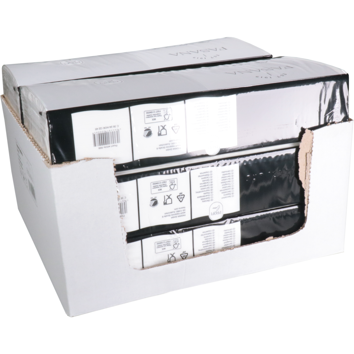 Servet, 1/4 vouw, 2-laags, 40x40cm, cellulose, wit