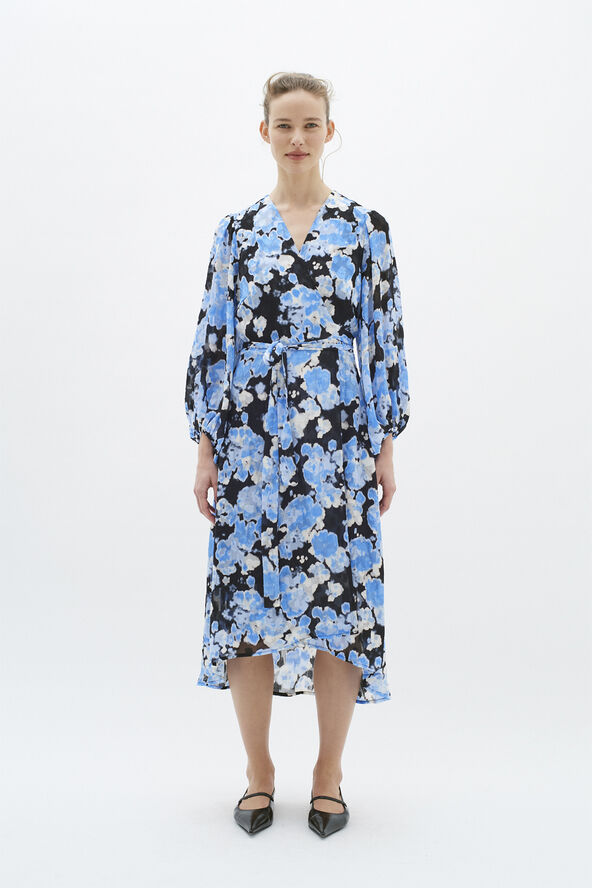 InWear BasiraIW Wrap Dress Blue floaty flower