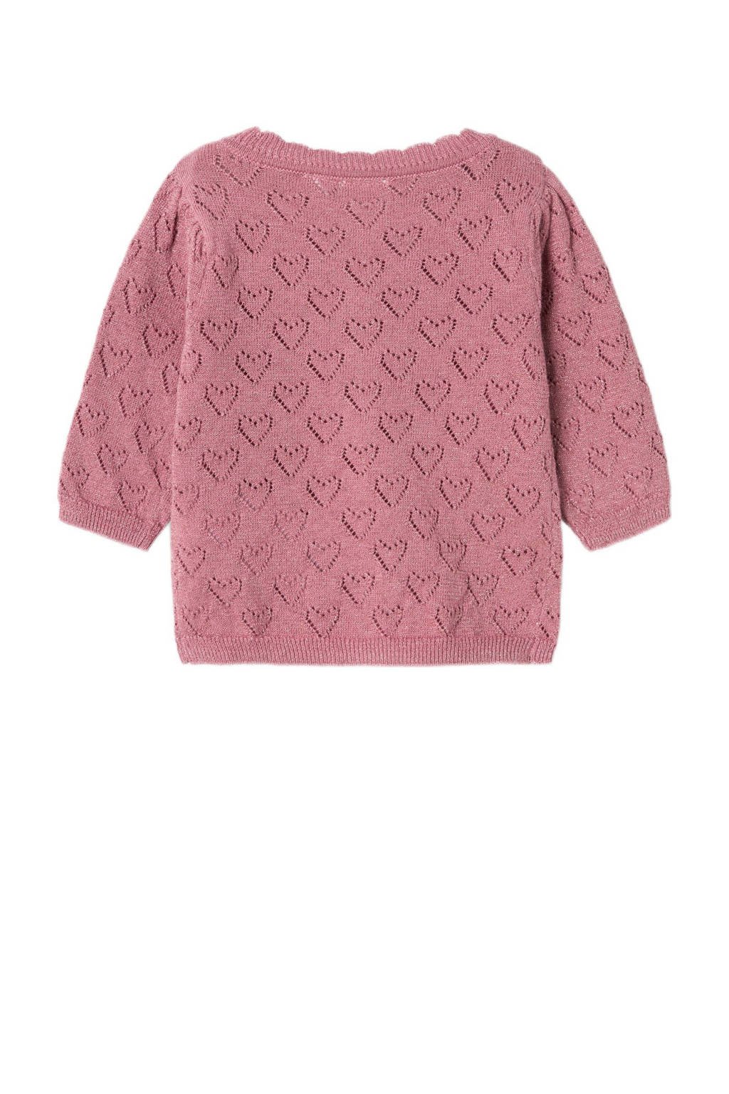 NAME IT fijn gebreide trui roze
