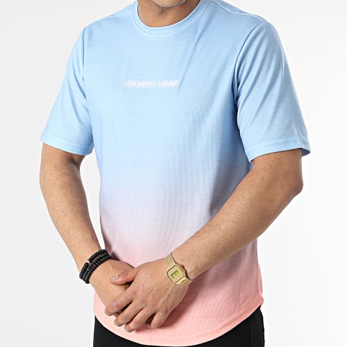 Tee Shirt Oversize 2210203 Bleu Clair Saumon Dégradé