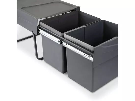 Poubelle de recyclage pour la cuisine 2 bacs de 15 litres Cook