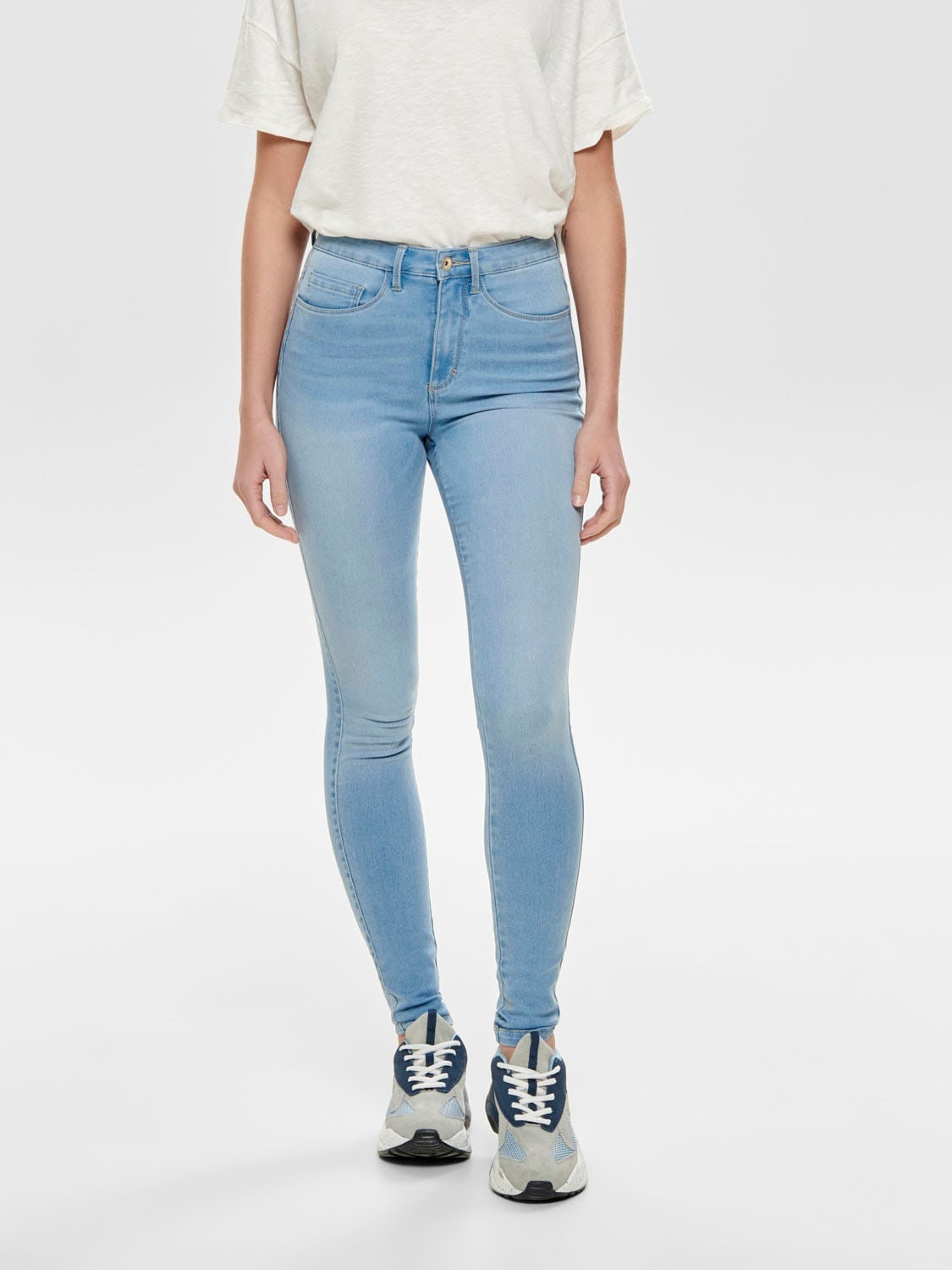 ONLY High-waist-Jeans »ONLROYAL – Skinny-Jeans mit hoher Taille und Abriebeffekt«, skinny fit, casual, Denim, Baumwollmischung, Eingrifftaschen