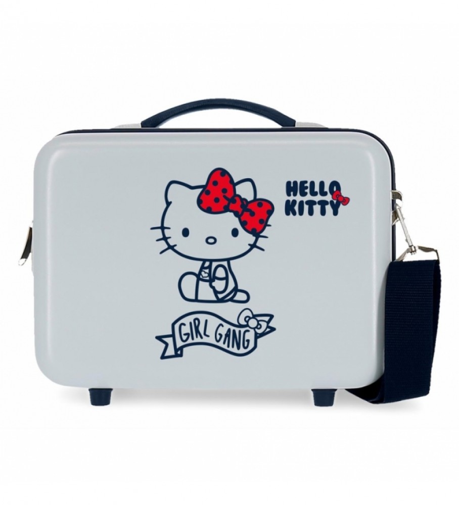 Mala Joumma Neceser ABS Girl Gang Hello Kitty adaptável com rodinhas azul Claro - 29x21x15cm -