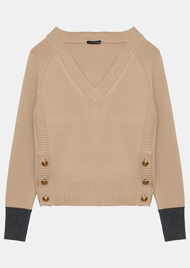 Pull Promessebeige en laine