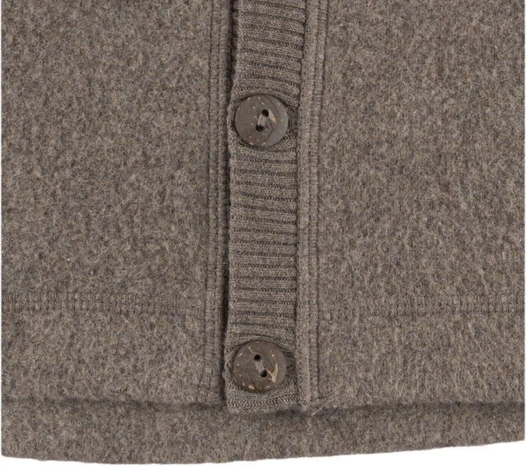 Mikk-Line Cotton Fleece Cardigan w Hood Melange denver