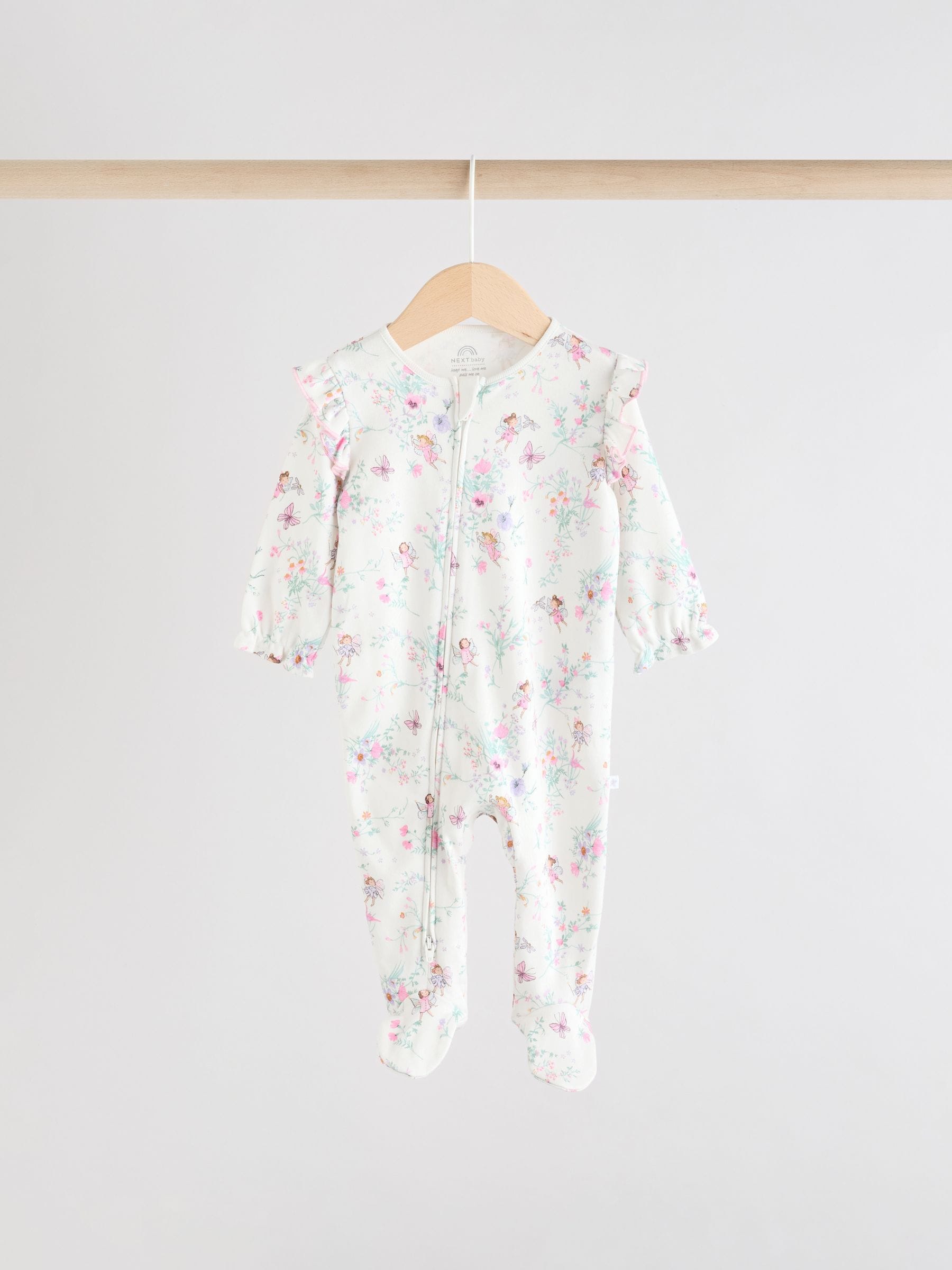 Ecru met elfje - Verpakking van 3 babypyjama's met tweewegrits (0-2jr)
