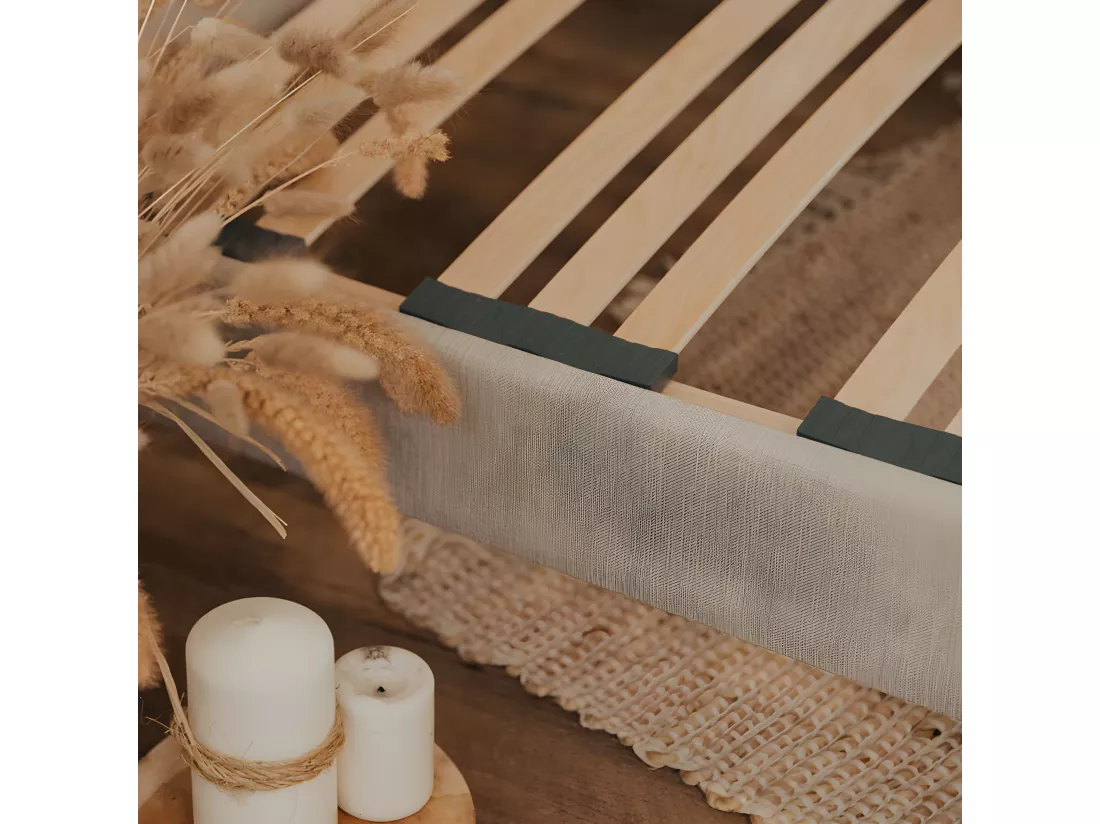 Sommier déco en kit beige ep 15cm avec pieds 140x200