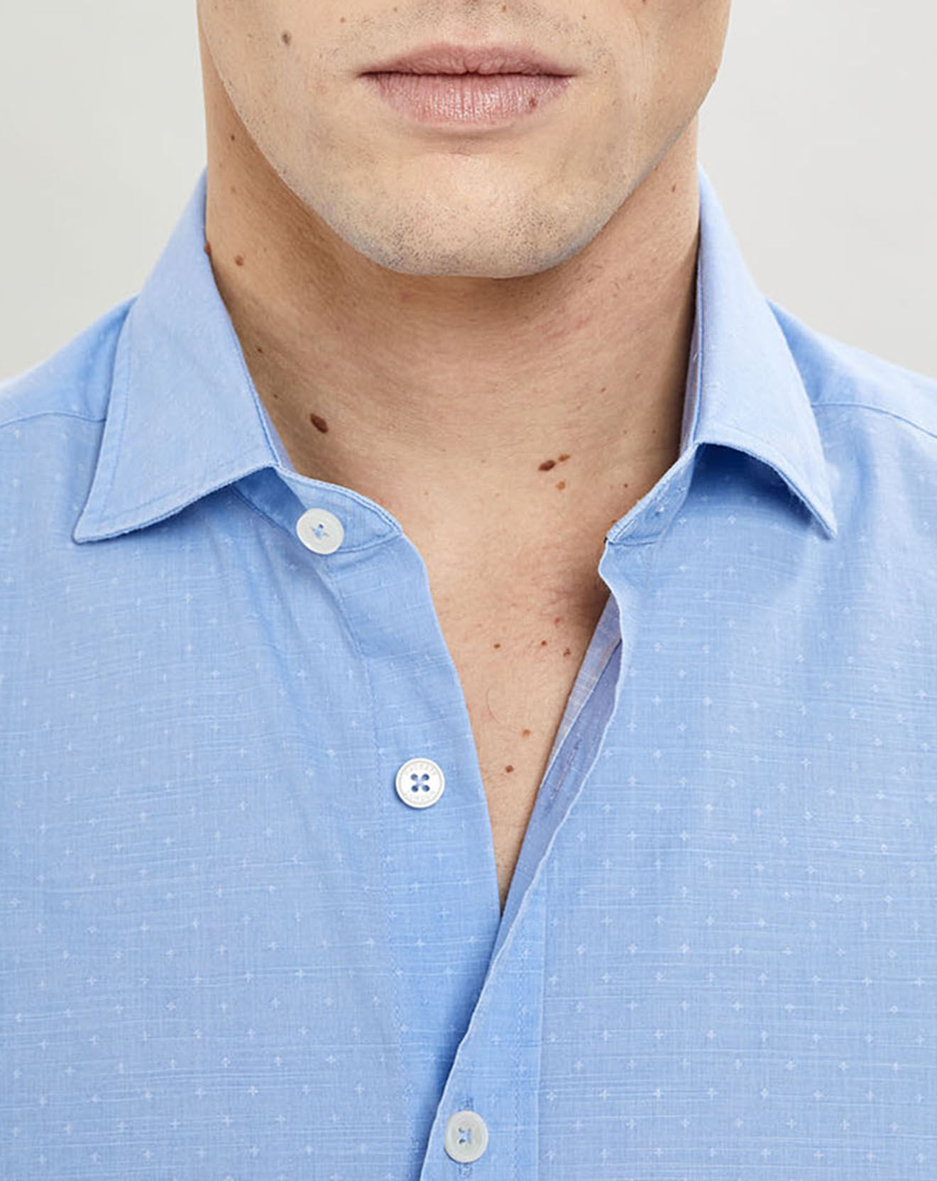 Hackett London Chemise Slim Fit micro imprimé bleu ciel