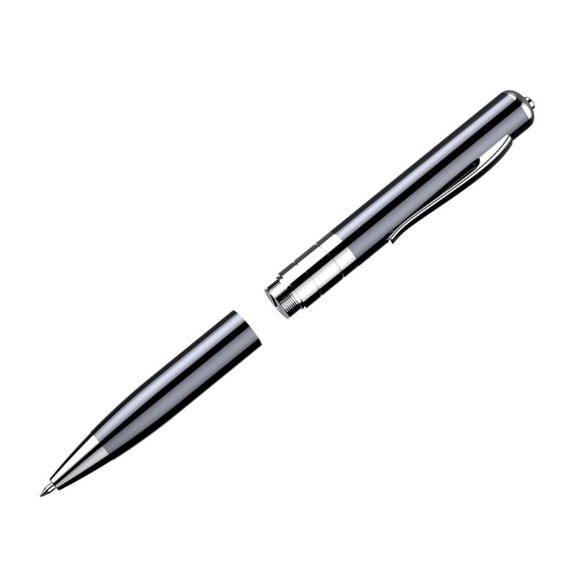 2in1 Sprachaufzeichnungs Stift Diktiergerät Digital Voice Recorder Kugelschreiber mit MP3 Wiedergabe / Kopfhörer / Micro SD Speicherkarte - Schwarz