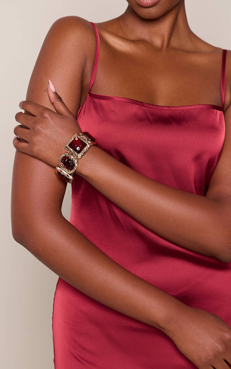 Doré Bracelet Imposant Bordeaux Fondu