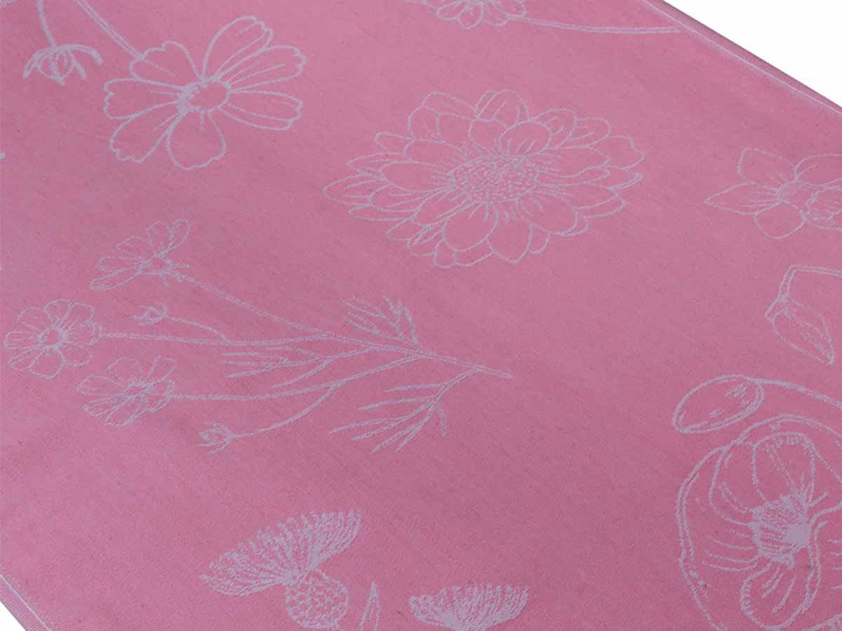 DoubleDry Bloem 50 x 70 cm set van 6 theedoeken - roze