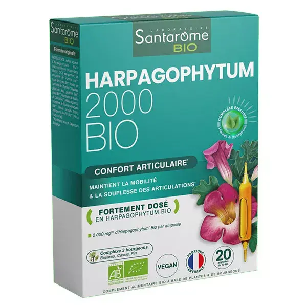 Santarome Harpagophytum Orgânico 2000 - Dor nas Articulações - 20 ampolas