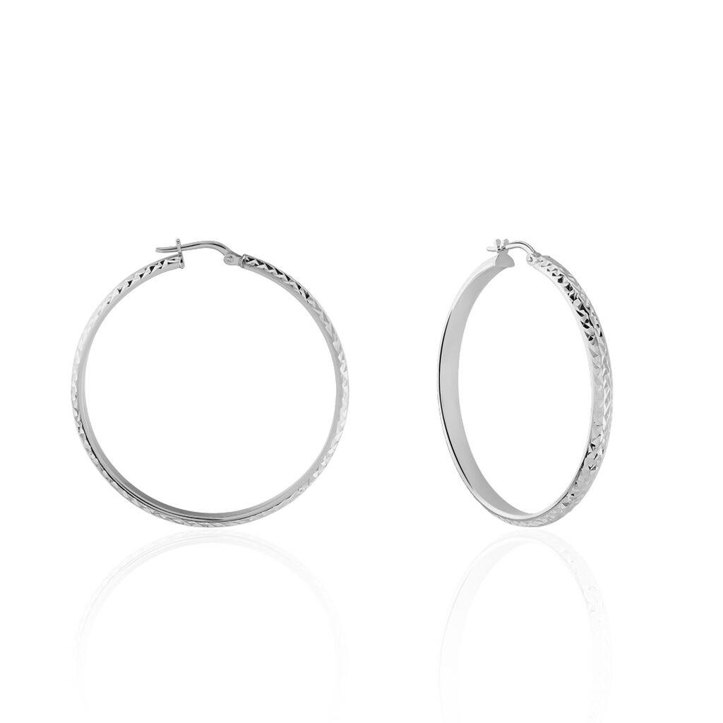 Créoles Argent Blanc Esmee