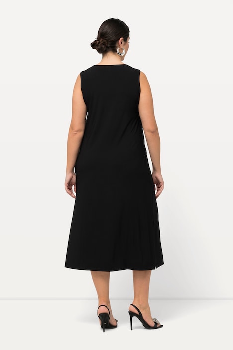 Jersey-Kleid, A-Linie, Carree-Ausschnitt, ärmellos