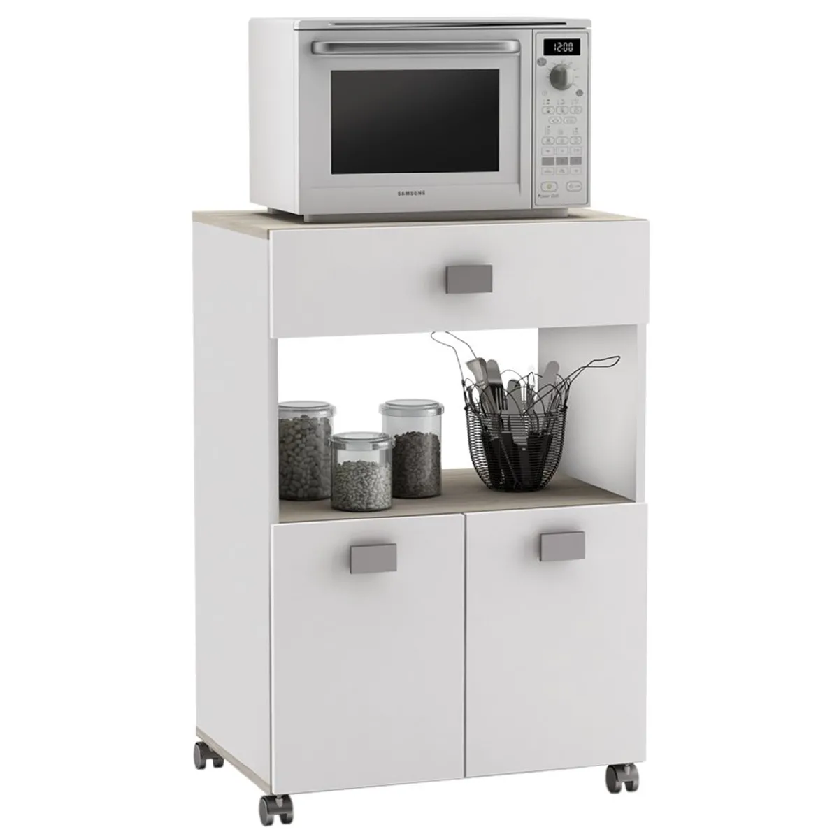 Pegane Meuble de cuisine Desserte pour micro-ondes