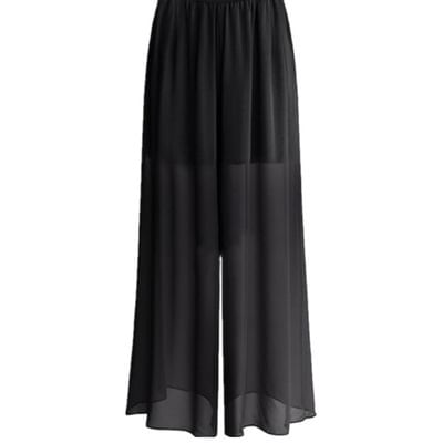 Shalala - Effen cropped culottes met elastische taille