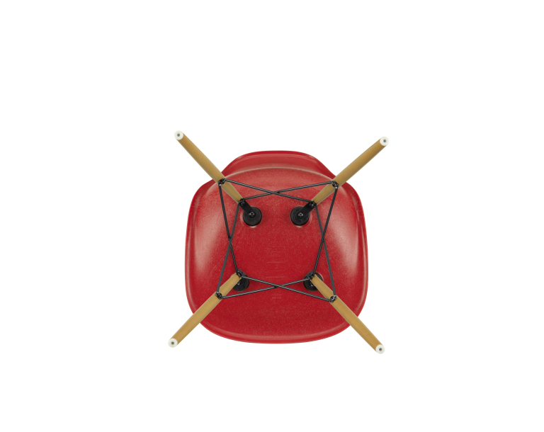 Vitra Eames DSW Fiberglass stoel geelachtig esdoorn, parchment