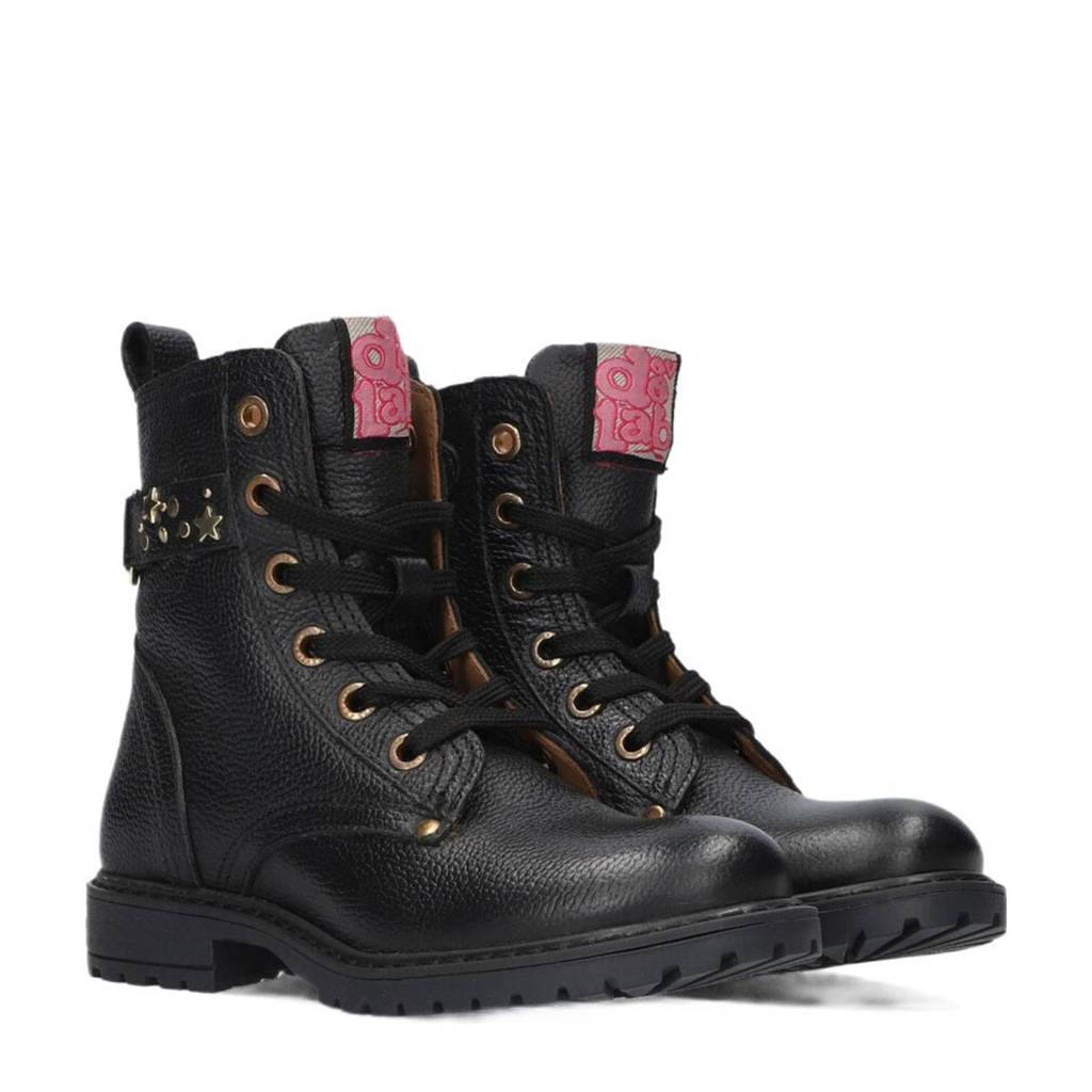 Develab leren veterboots zwart
