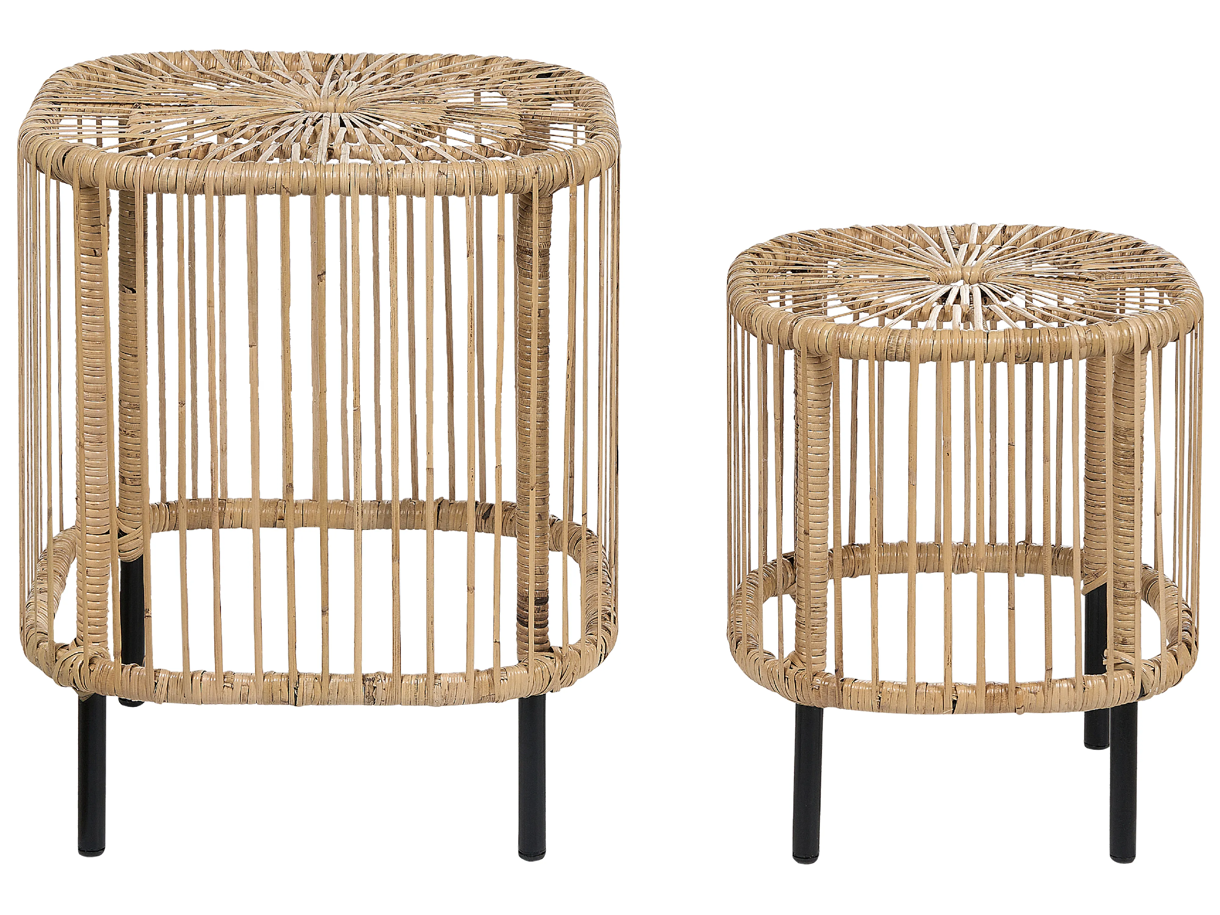 Set van 2 salontafels CESENATICO Rotan Natuurlijk