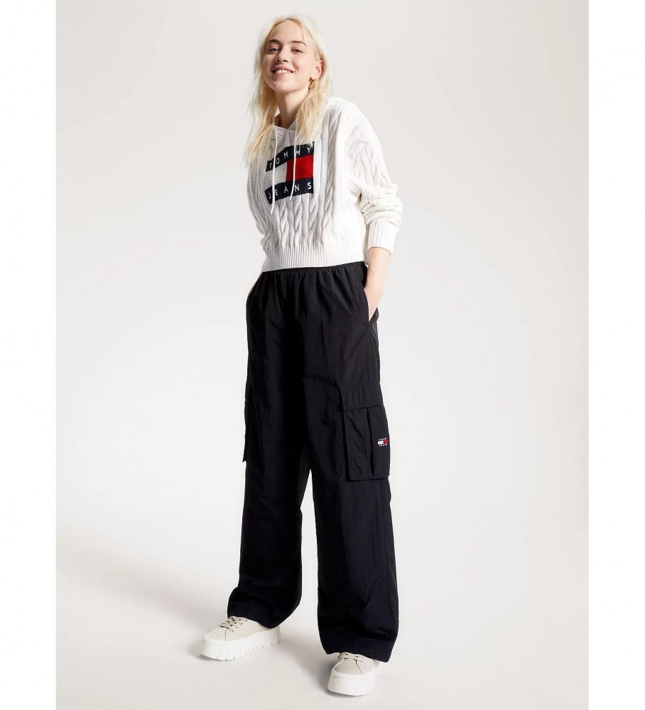 Tênis Tommy Jeans bege com sola tratorada grossa
