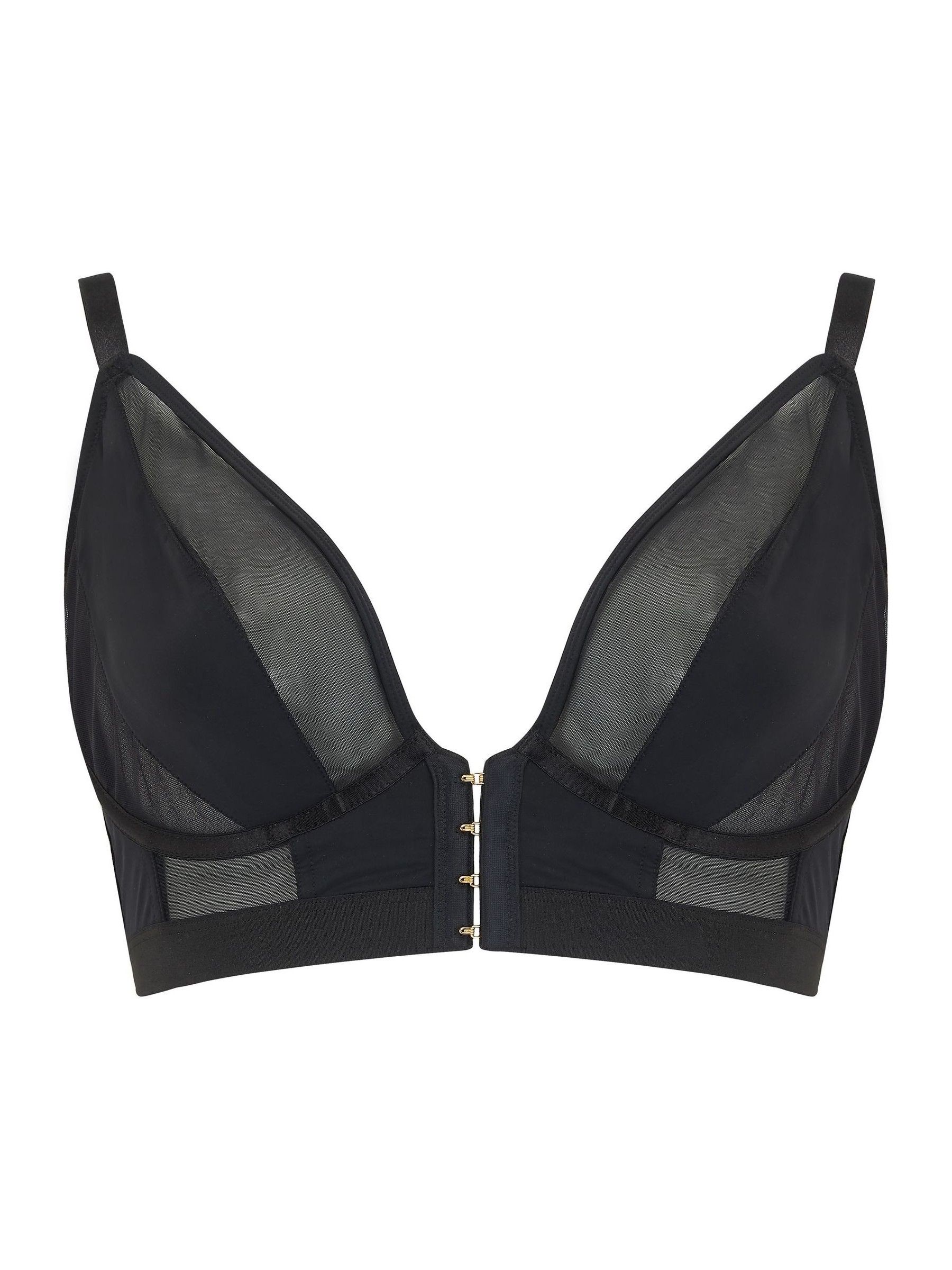 Zwart - Pour Moi India beugelbustier met voorsluiting
