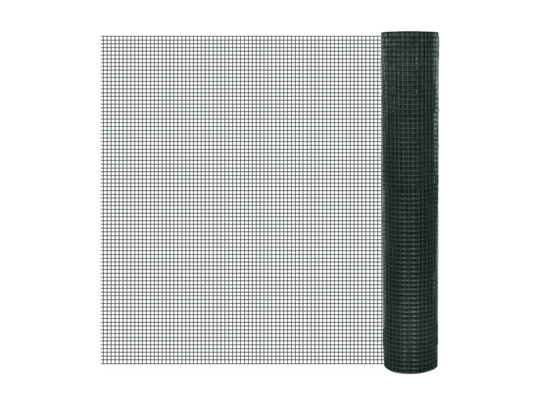 Grillage Acier galvanisé et revêtement en PVC 10 x 1 m Vert 2