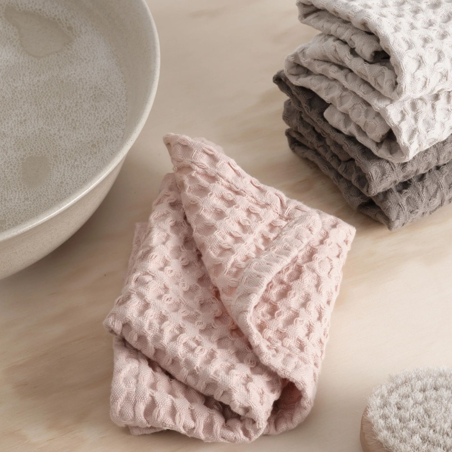The Organic Company Waschlappen Big Waffle Wash Cloth Pale Rose