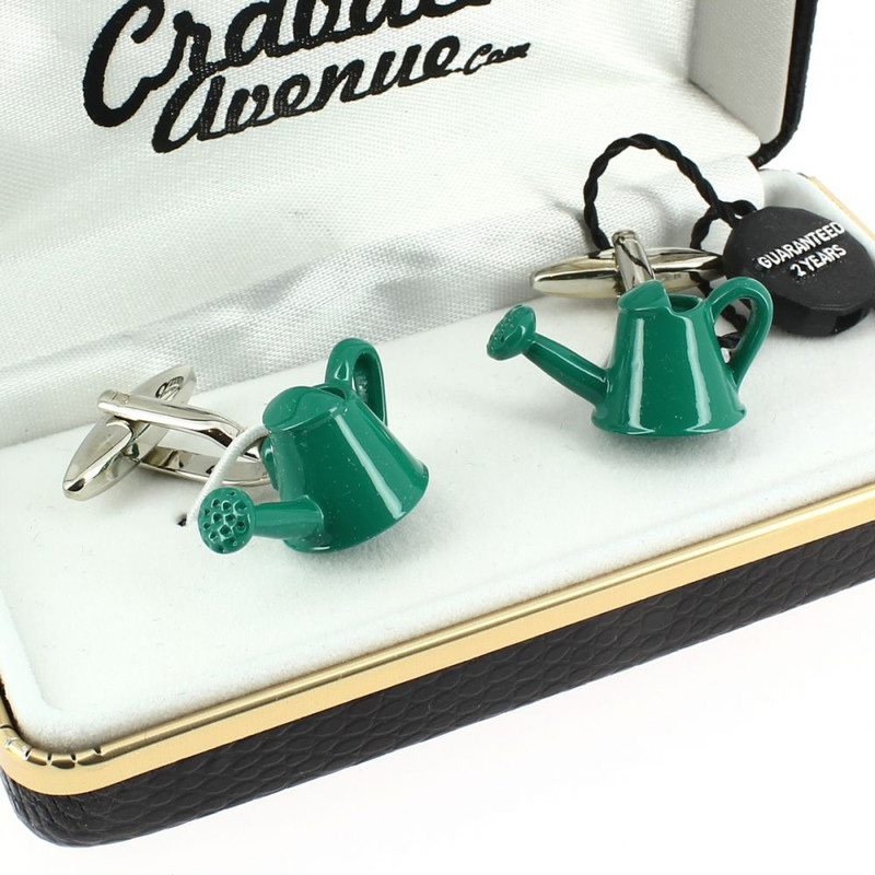 Boutons de manchette, arrosoir vert