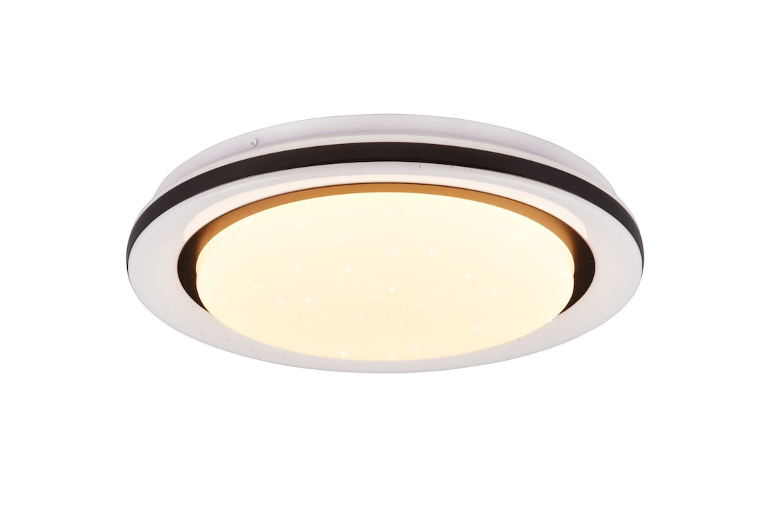 LED Deckenlampe Cartida weiß 38cm 7cm Fernbedienung dimmbar RGB Sternenhimmel Kunststoff