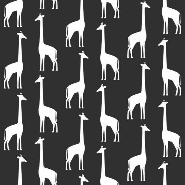 Estahome Giraffen Behang - 0,53 x 10,05 m - Vergrijsd Donkerblauw