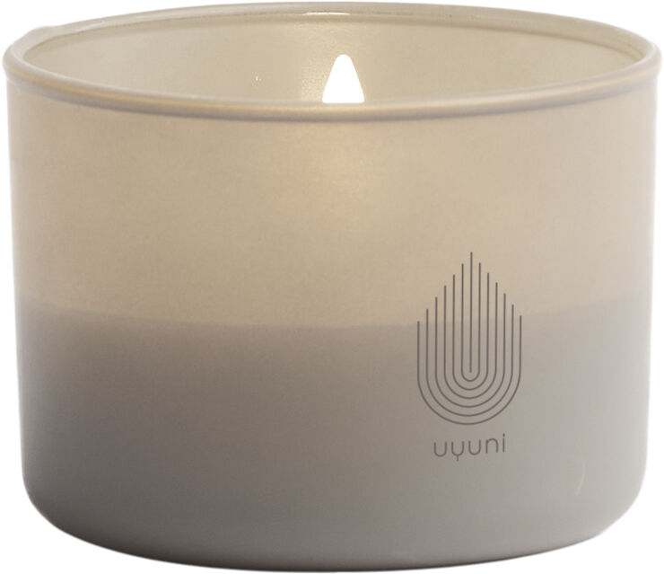 Uyuni Glass Candle, Grey, 8,2x6 cm