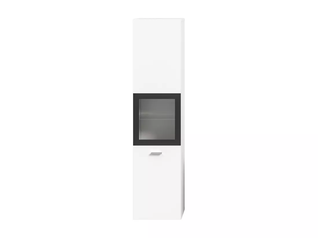 Tambo - Colonne basse (L/H/P : 30x125x29 cm) en mélaminé blanc et noir