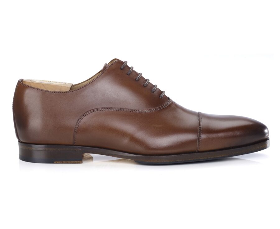 Richelieu Châtaigne patiné homme semelle cuir avec patin gomme - SPEZIA II PATIN