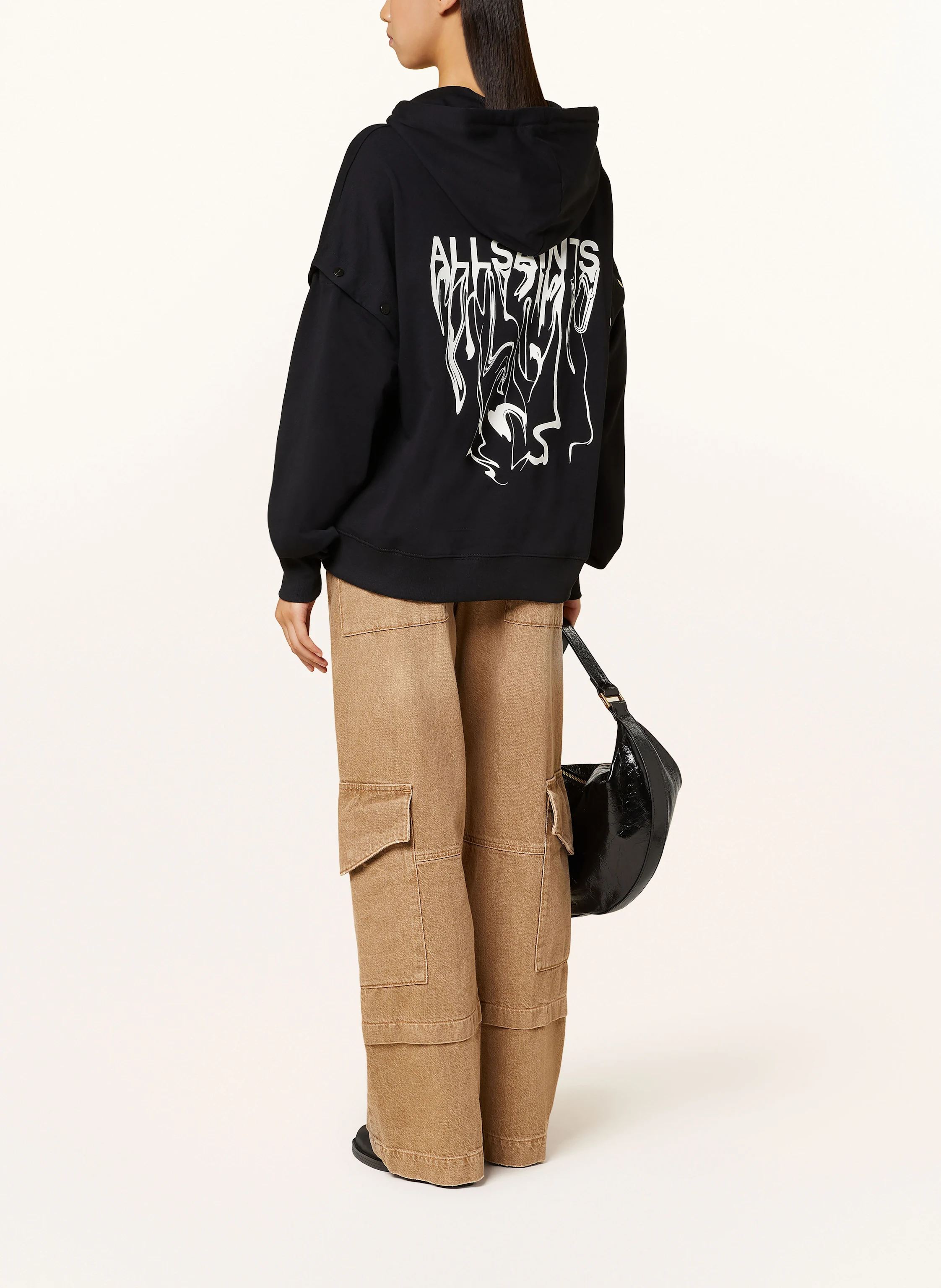 ALLSAINTS Hoodie INKSNTS AMPHIA mit abnehmbaren Ärmeln