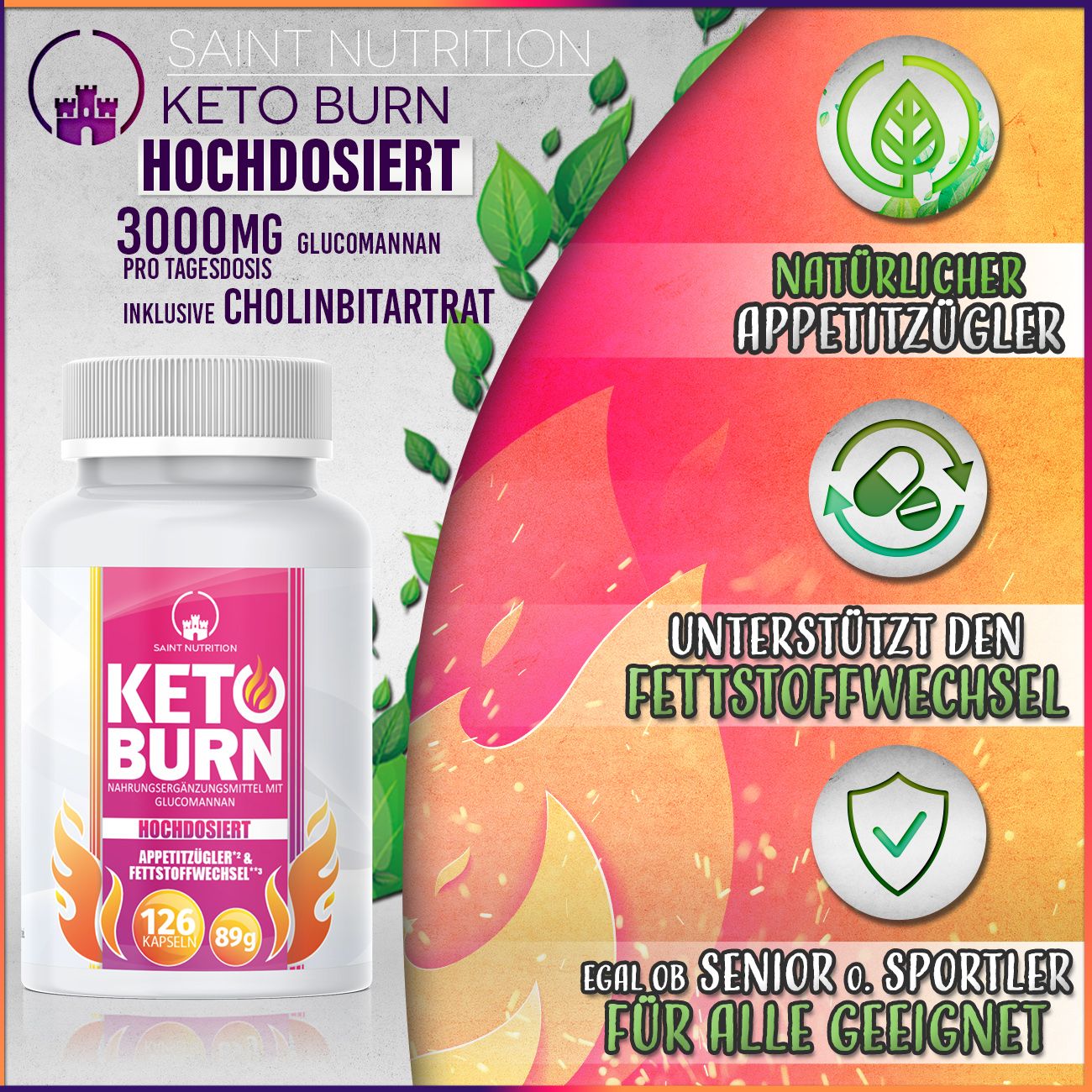 Saint Nutrition | Keto Burn | zum Abnehmen