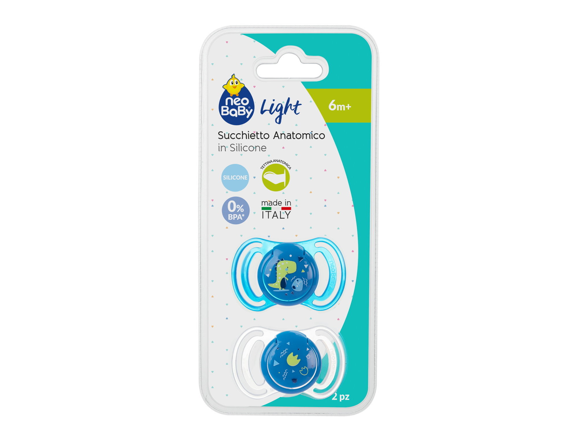 PACK 2 CHUCHAS SILICONE 6M  NEO BABY AZUL