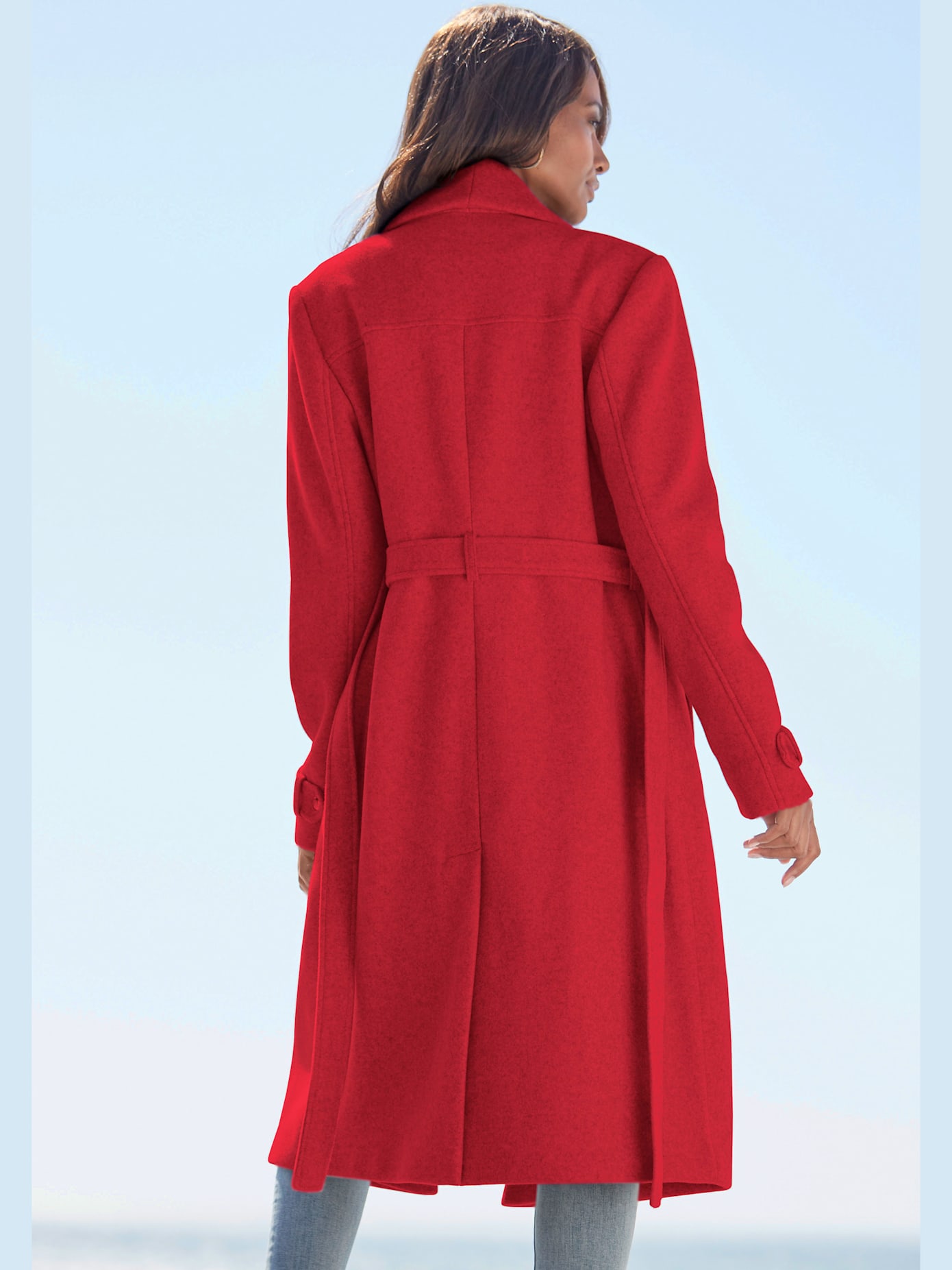 Manteau longueur genou, col à revers