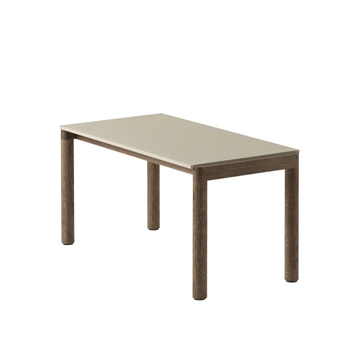 Muuto - Couple Couchtisch, 84 x 40 cm, 1 Wavy, Eiche dunkel geölt / sand