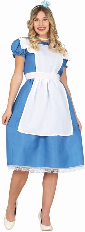 Carnavalsjurk - Blauw - Katoen - Inclusief Schort