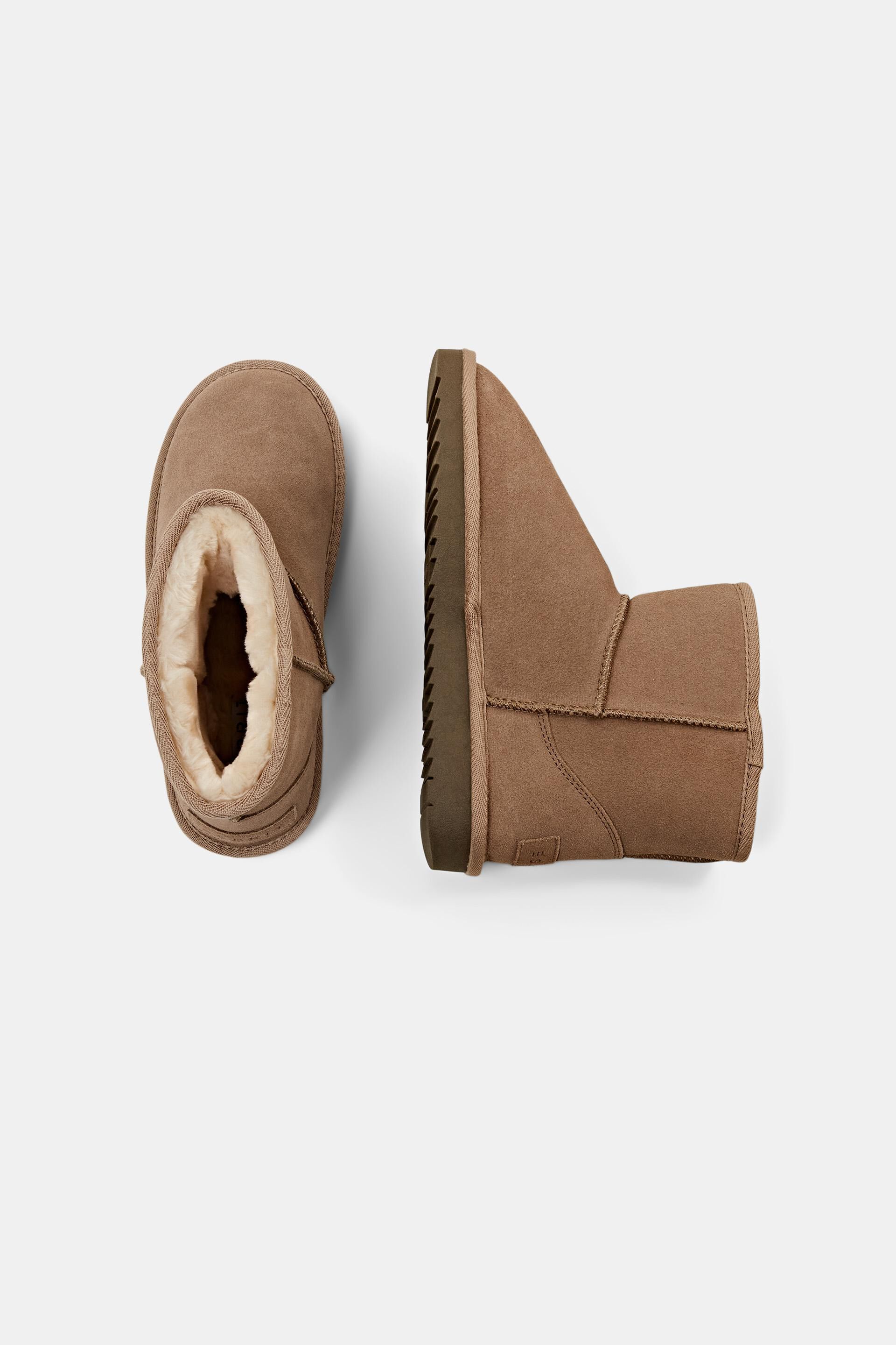 Bottines en daim doublées de fourrure synthétique