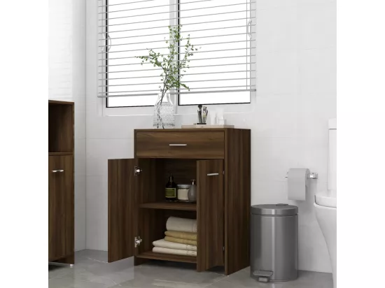 Armoire de bain Chêne marron 60x33x80 cm Bois d'ingénierie