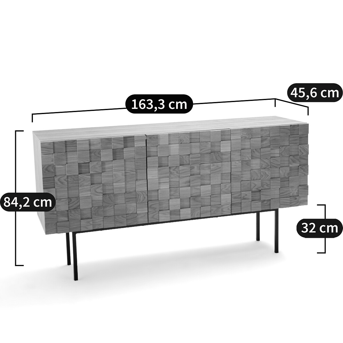 LA REDOUTE INTERIEURS<br>Móvel buffet, 3 portas, Madria